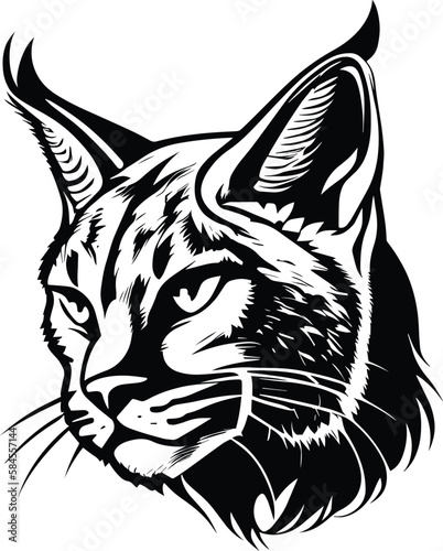 Bobcat Logo Monochrome Design Style 