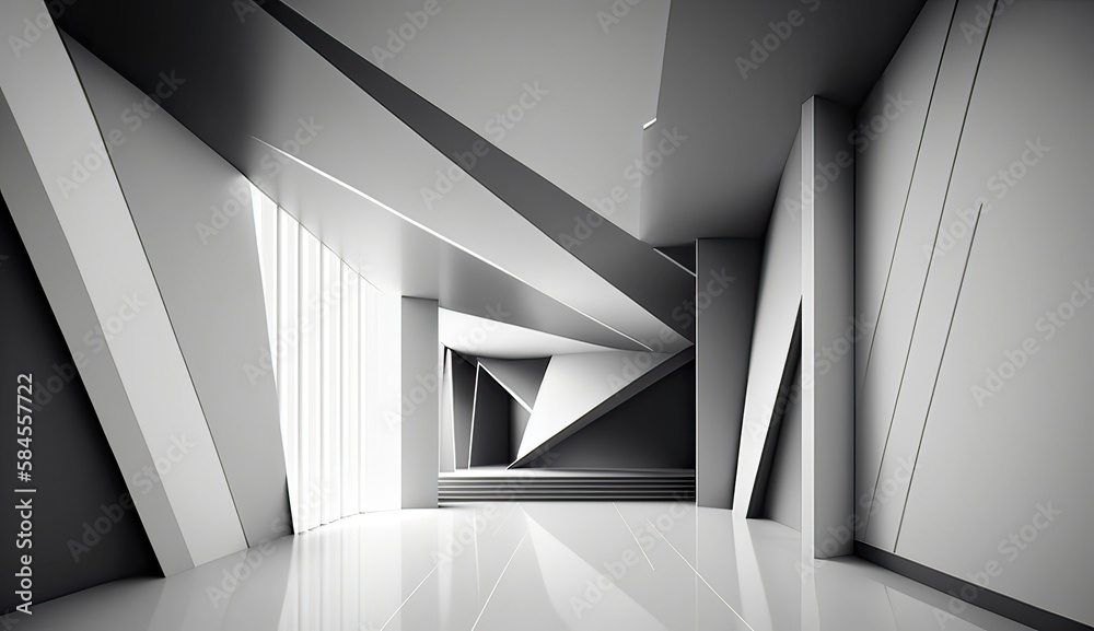 Fototapeta premium futuristic white scene ai generated