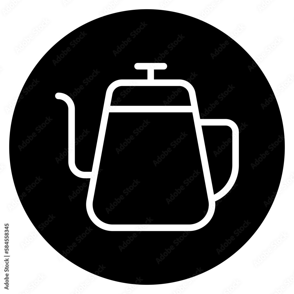 Obraz premium coffee pot glyph icon