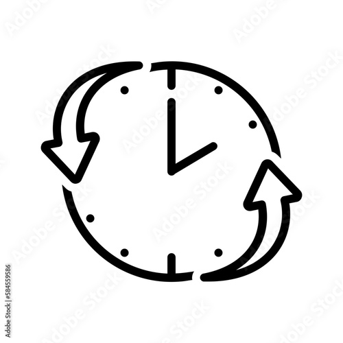 Black line icon for all time