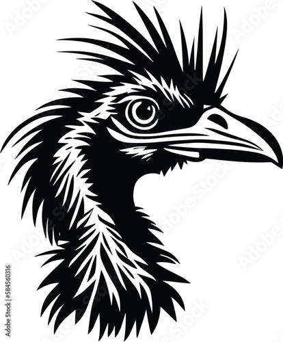 Emu Logo Monochrome Design Style 