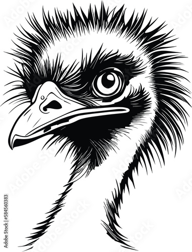 Emu Logo Monochrome Design Style 