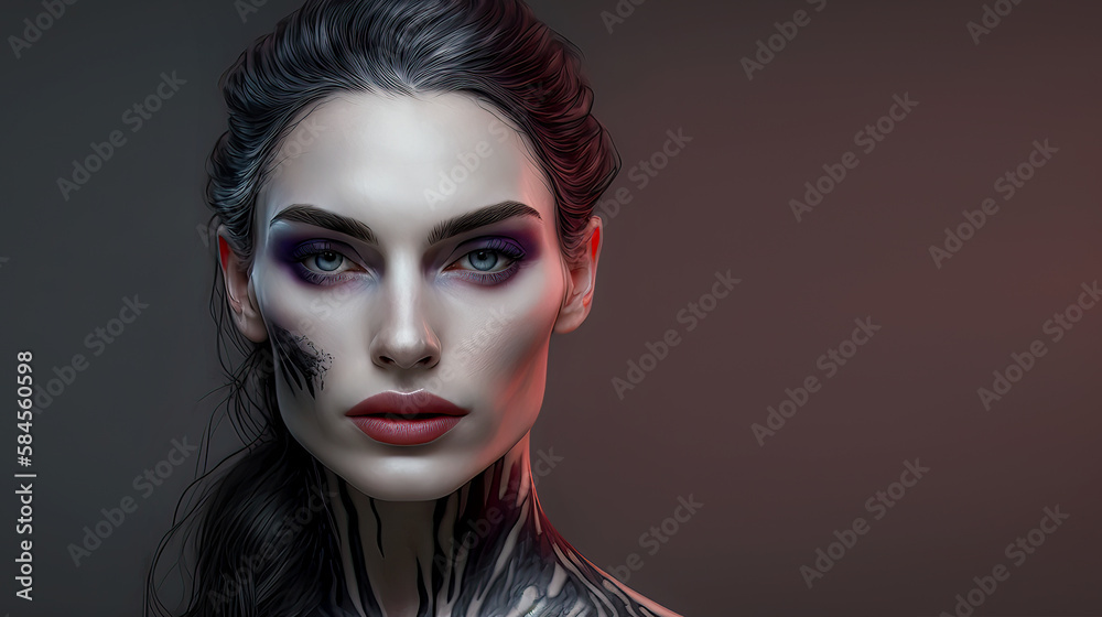 Dark Lady. Generative AI, non-existent person. Dark Lady. Generative AI, non-existent person.