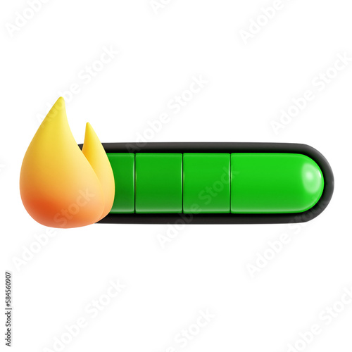 3D energy strength power bar illustration