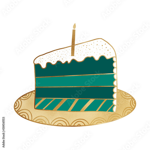 Green And Gold Birthday Cake