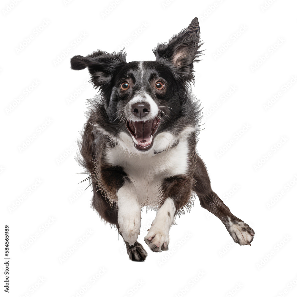 happy dog jumping, transparent background png