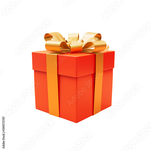 Wallpaper Mural Orange gift box icon 3d render cutout Torontodigital.ca