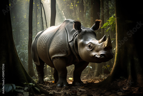rhinoceros Javan Rhino  generated AI  generated  AI