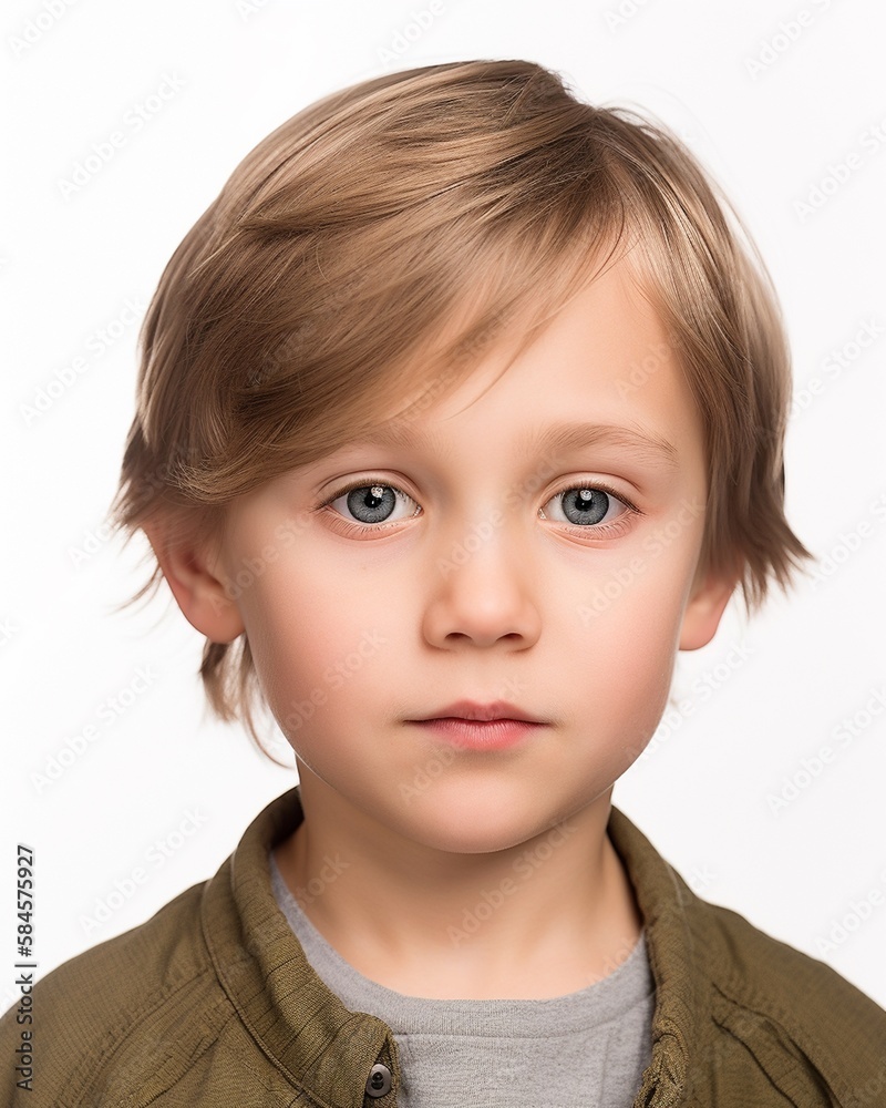 Passbild biometrisch Kind Gesicht für behördlichen Ausweis, ai generativ Passbild biometrisch Kind Gesicht für behördlichen Ausweis, ai generativ