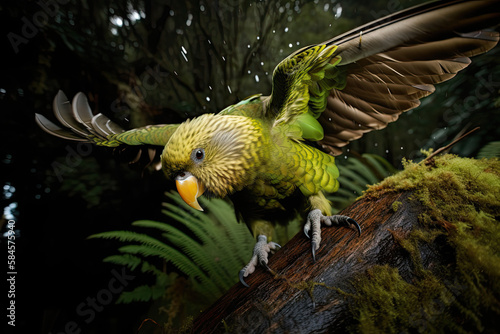 rare kakapo owl parrot, generated AI, generated, AI photo