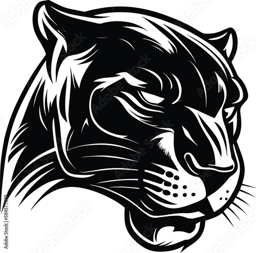 Panther Logo Monochrome Design Style
 photo