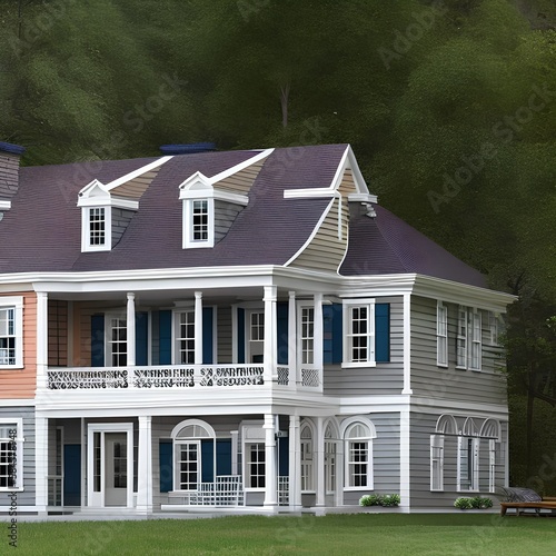 Beautiful colonial house282, Generative AI