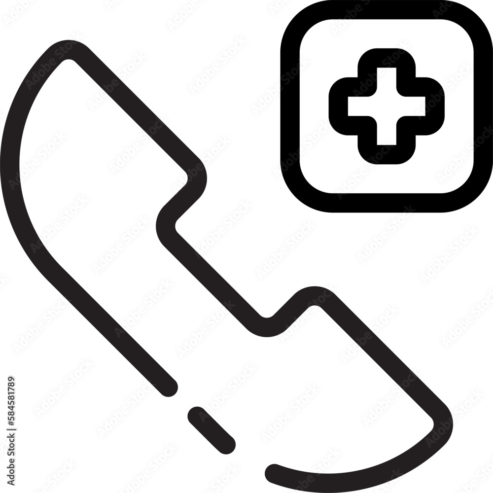 The emergency call icon, symbolizing urgent communication. The icon is