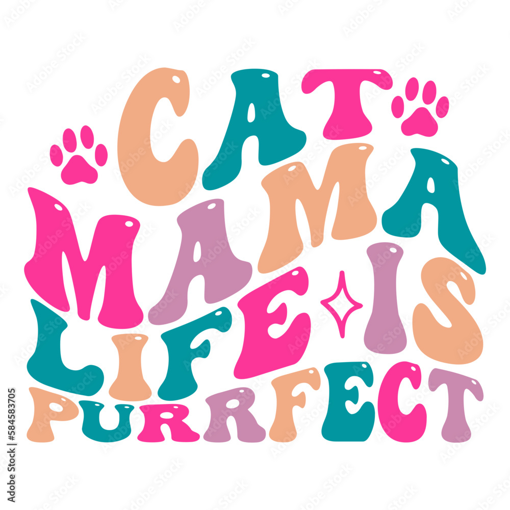 Cat mama life is purrfect svg