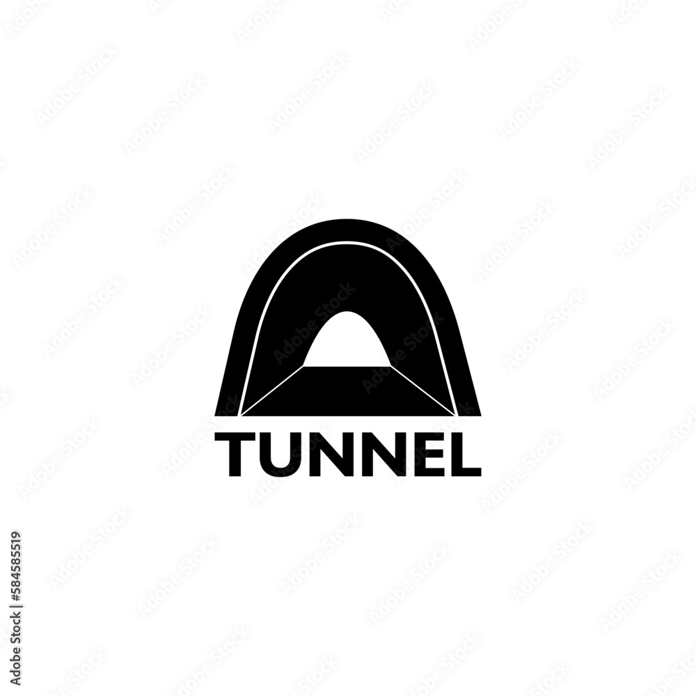 Tunnel road icon logo isolated on white background