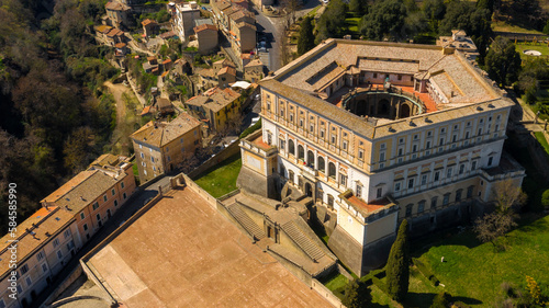 Photos Aerial view of the Villa Farnese, a pentagonal mansion in Caprarola, near Viterbo, Italy