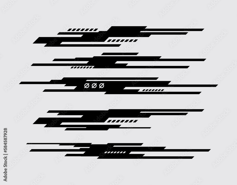 Line HUD futuristic streetwear element cyberpunk interface frame 