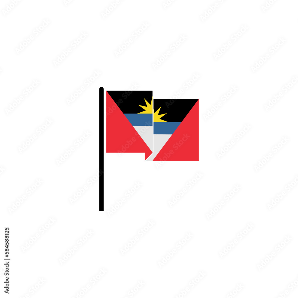 Antigua flags icon set, Antigua independence day icon set vector sign symbol Antigua flags icon set, Antigua independence day icon set vector sign symbol