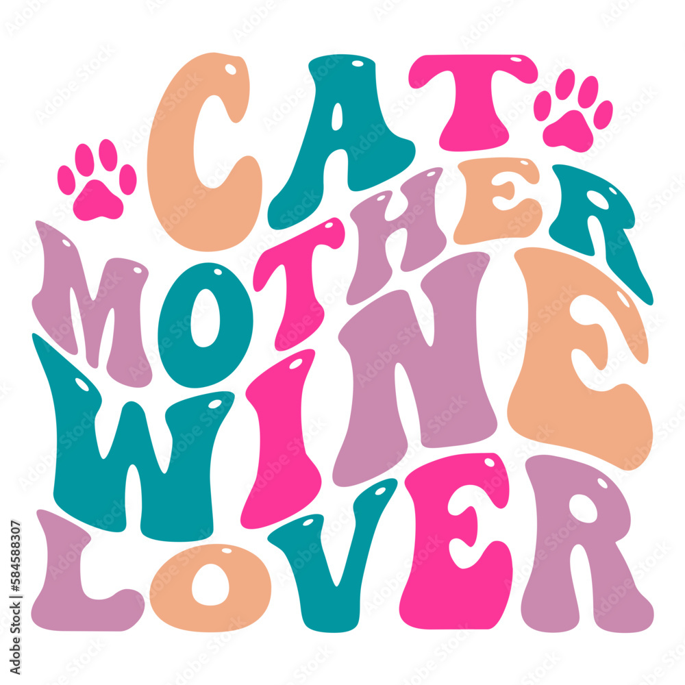 Cat mother wine lover svg