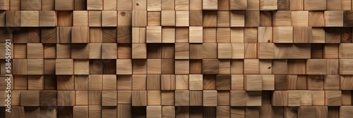 Earthy Paneling Rustic Wooden Squares for Wallpaper and Texture, Generative AI © Oleksii