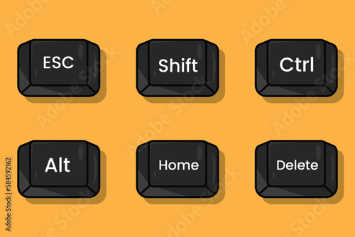 keyboard keys shortcuts. Computer icon Free Vector 