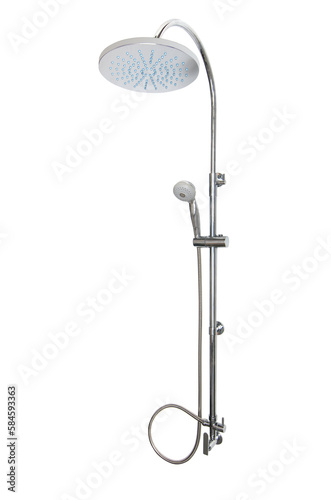 Shower set in bathroom home decoration isolated in white background