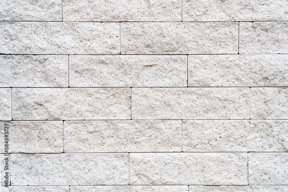 Cream and white brick wall texture background. Brickwork or stonework ...