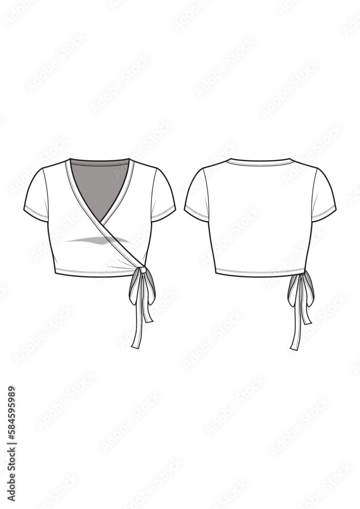 Women Crop Sweatshirts Sketches (2 Styles) / Fashion Flat Sketches / C –  JPFashionStudio