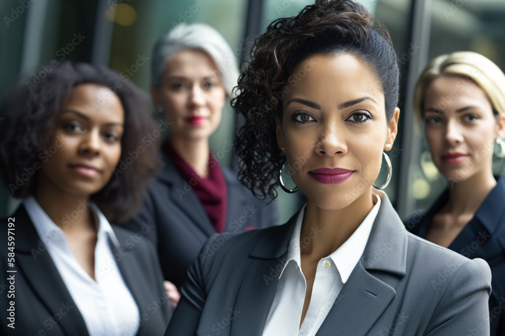group portrait of businesswomen in suits. generative AI group portrait of businesswomen in suits. generative AI