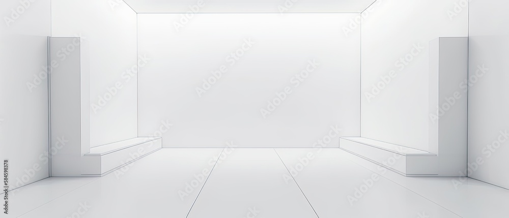 Fototapeta premium white background abstract with Gradient in empty room studio, digital ai art