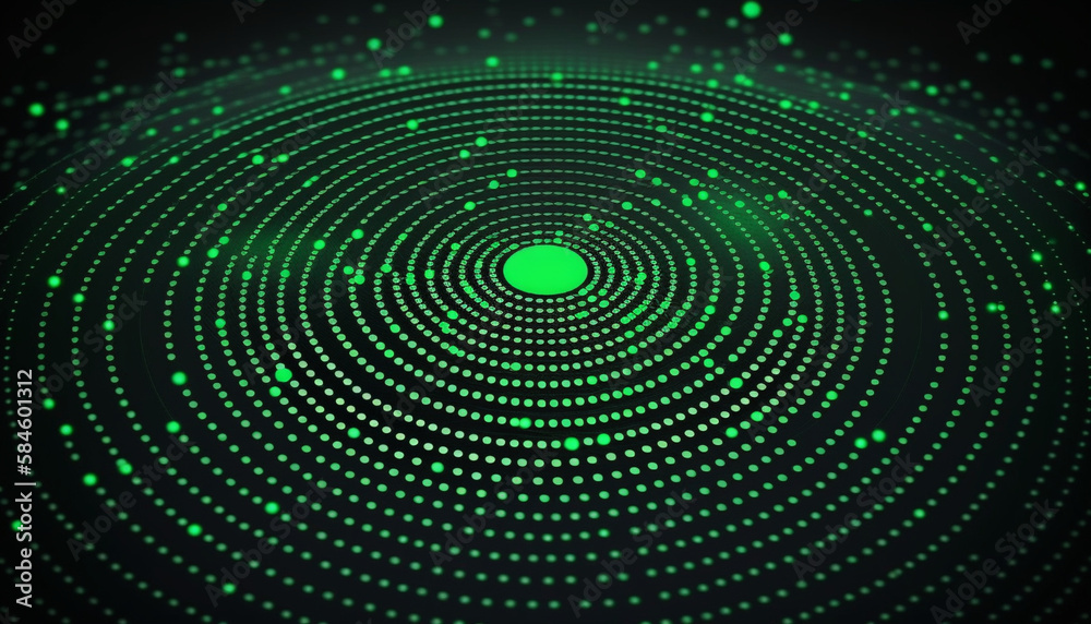 A digital disk of dots futuristic green circular wave the concept of big data the wave effect of the web A digital disk of dots futuristic green circular wave the concept of big data the wave effect of the web