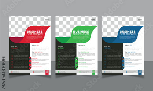 recent creative modern curvy flyer design set.