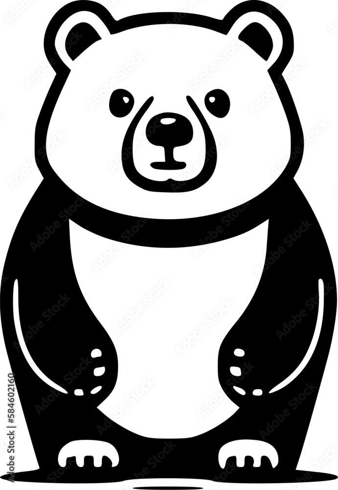 Obraz premium Bear | Black and White Vector illustration