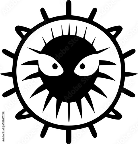 Virus - Minimalist and Flat Logo - Vector illustration