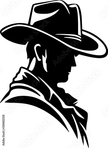 Western | Black and White Vector illustration