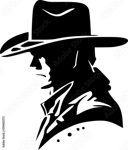 Cowboy | Minimalist and Simple Silhouette - Vector illustration