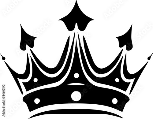 Crown - Black and White Isolated Icon - Vector illustration