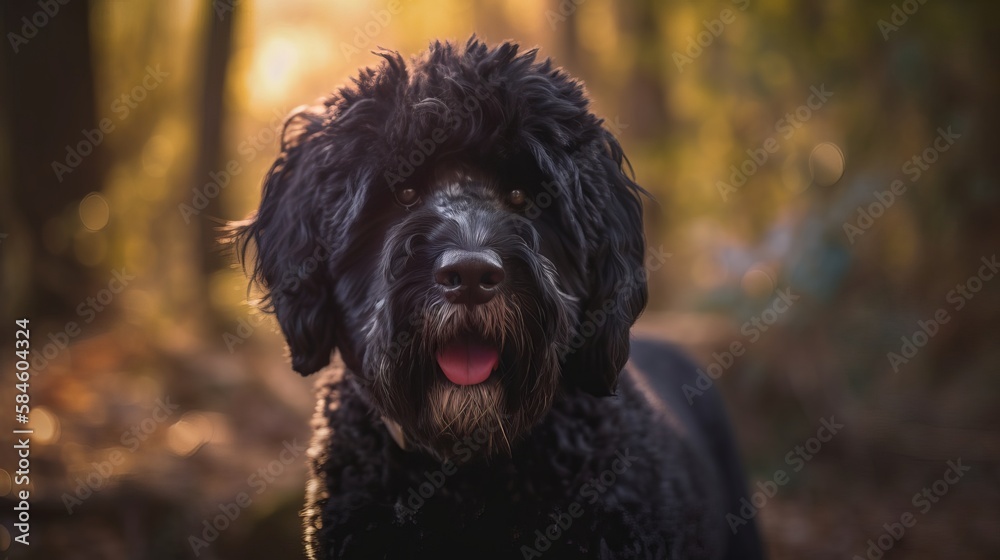 Portrait of a beautiful Portuguese Water Dog. Portrait of a beautiful Portuguese Water Dog.