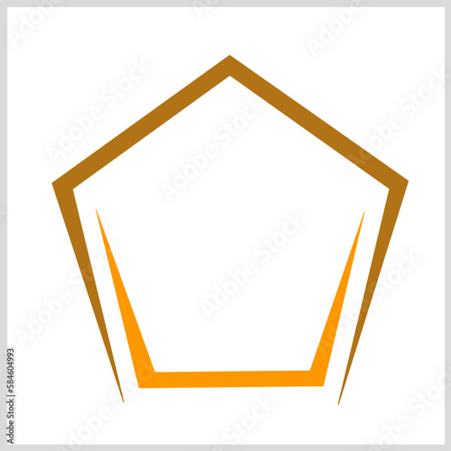 Pentagon icon orange color. Vector Illustration for Icon, Symbol, Logo etc