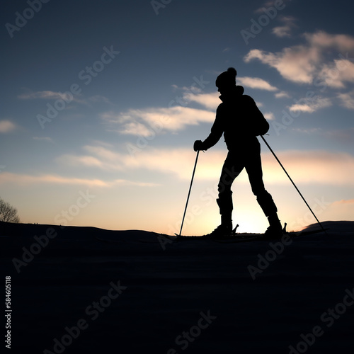 winter, ski, snow, skier, skiing, sport, mountain, cold, sky, woman, extreme, people, active, fun, sports, mountains, nature, action, slope, activity, hiking, walking, landscape, outdoors, lifestyle