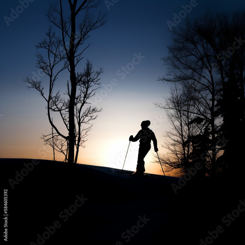 winter, ski, snow, skier, skiing, sport, mountain, cold, sky, woman, extreme, people, active, fun, sports, mountains, nature, action, slope, activity, hiking, walking, landscape, outdoors, lifestyle