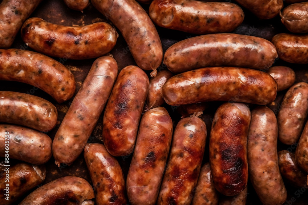 sausages, top view. generative ai
sausages, top view. generative ai