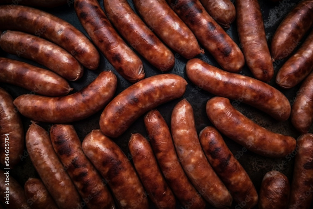 sausages, top view. generative ai
sausages, top view. generative ai