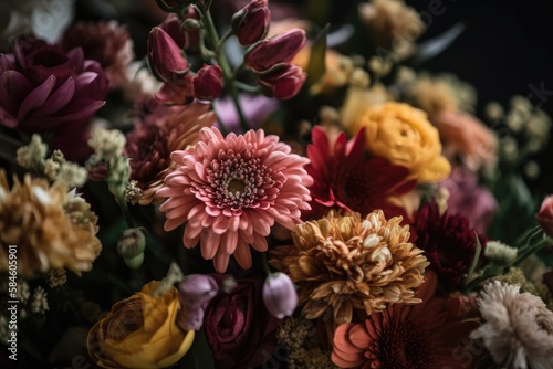 Beautiful  vivid  colorful mixed flower bouquet.