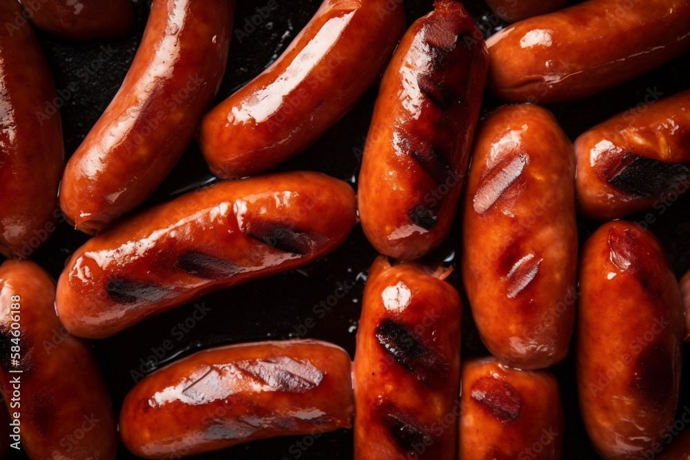 sausages, top view. generative ai
sausages, top view. generative ai