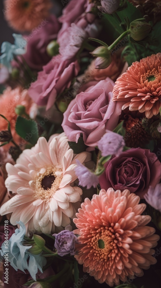 Beautiful, vivid, colorful mixed flower bouquet. Beautiful, vivid, colorful mixed flower bouquet.