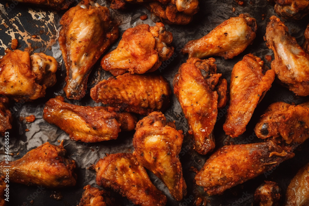 roasted chicken wings. generative ai roasted chicken wings. generative ai