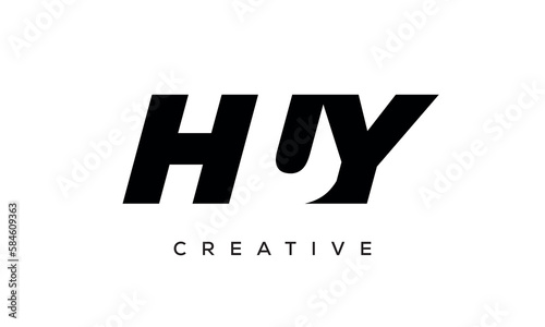 HUY letters negative space logo design. creative typography monogram vector 