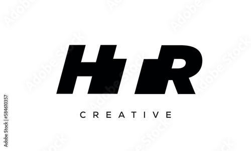 HTR letters negative space logo design. creative typography monogram vector	 photo