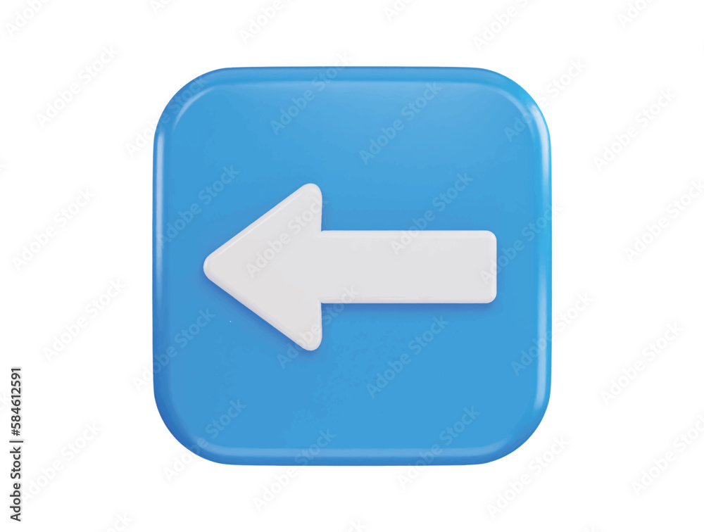 left arrow icon 3d rendering vector illustration left arrow icon 3d rendering vector illustration